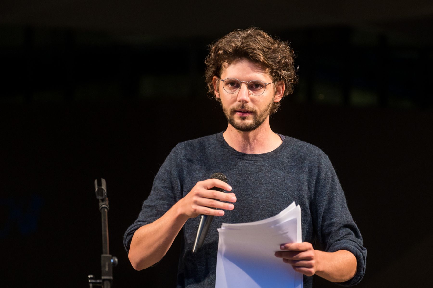 Leon Hösl, Artistic Director of Biennale für Freiburg. Photography: Marc Doradzillo.